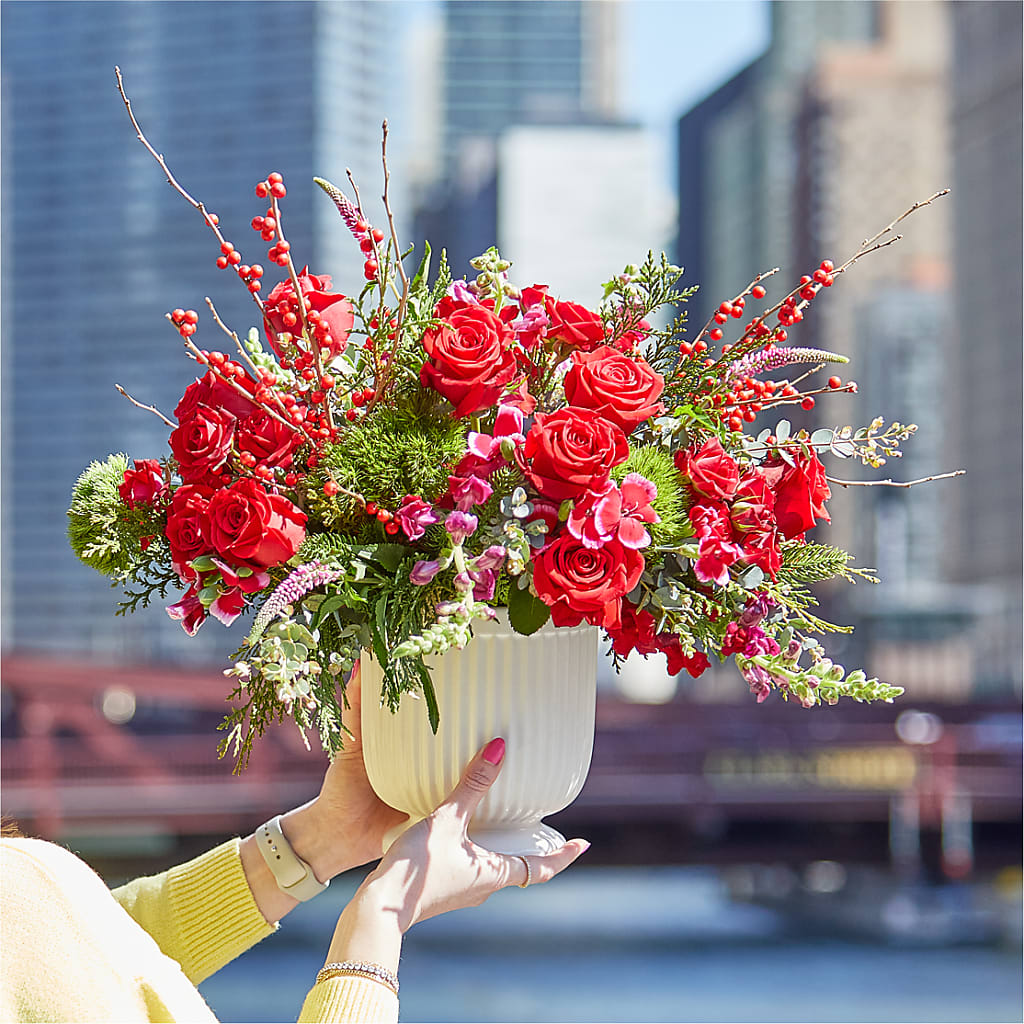 Big Red Bow Bouquet – The Blessed Florist, Brandon FL