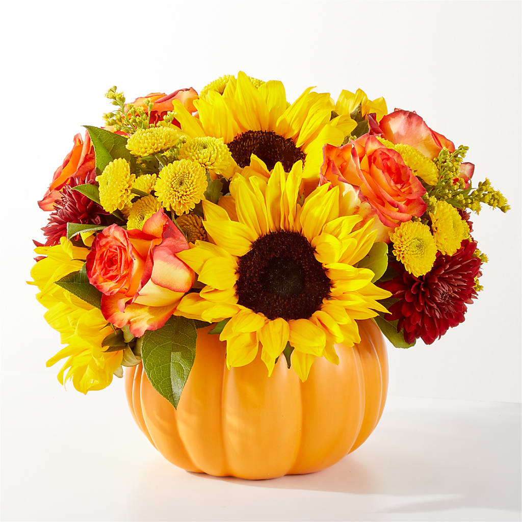 Golden Gourd Pumpkin Bouquet – The Blessed Florist, Brandon FL