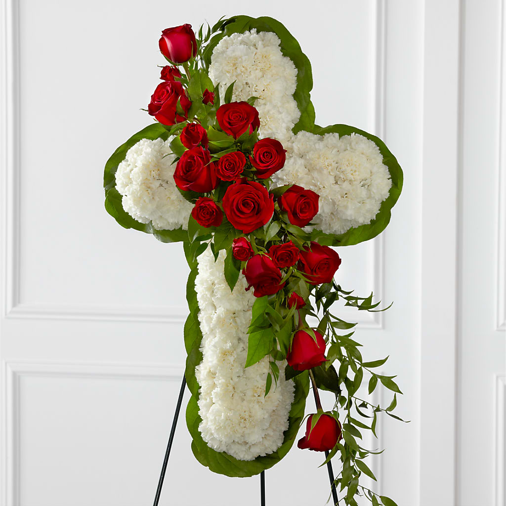 Floral Cross Easel – The Blessed Florist, Brandon FL
