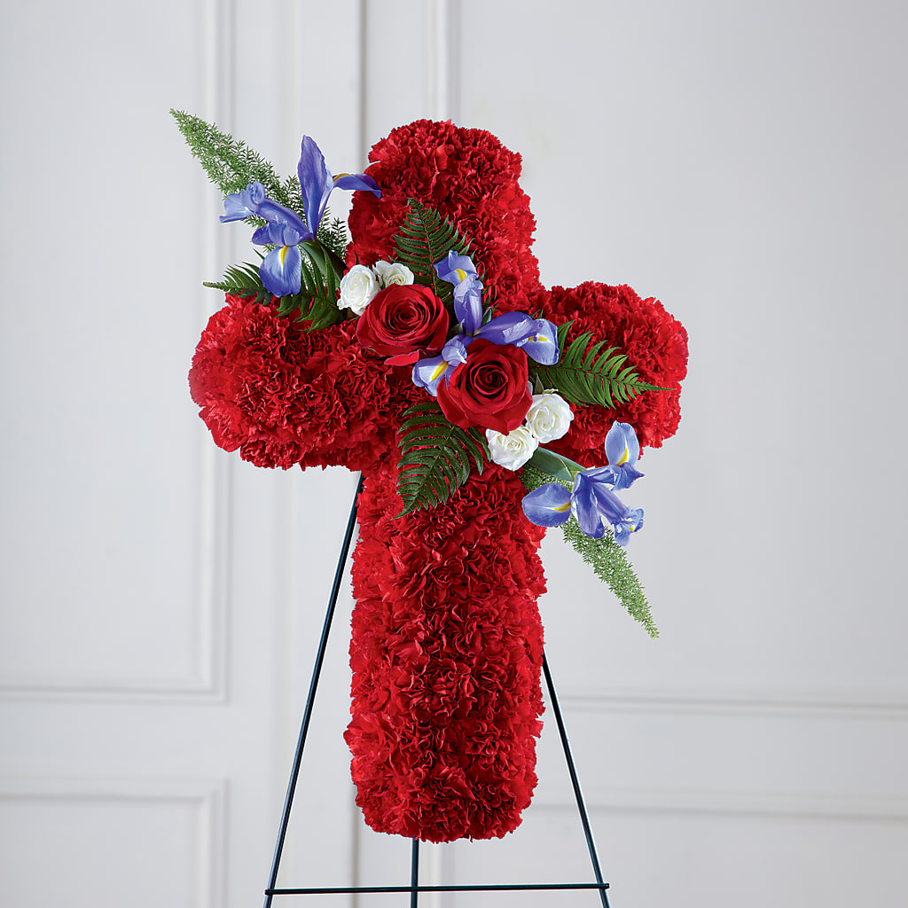 Faithful Hero Floral Cross – The Blessed Florist, Brandon FL