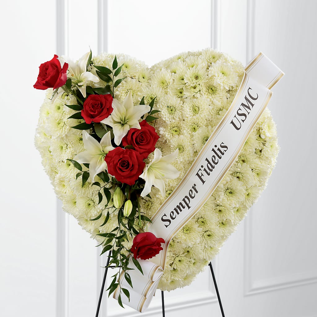 Heartfelt Hero Standing Heart – The Blessed Florist, Brandon FL