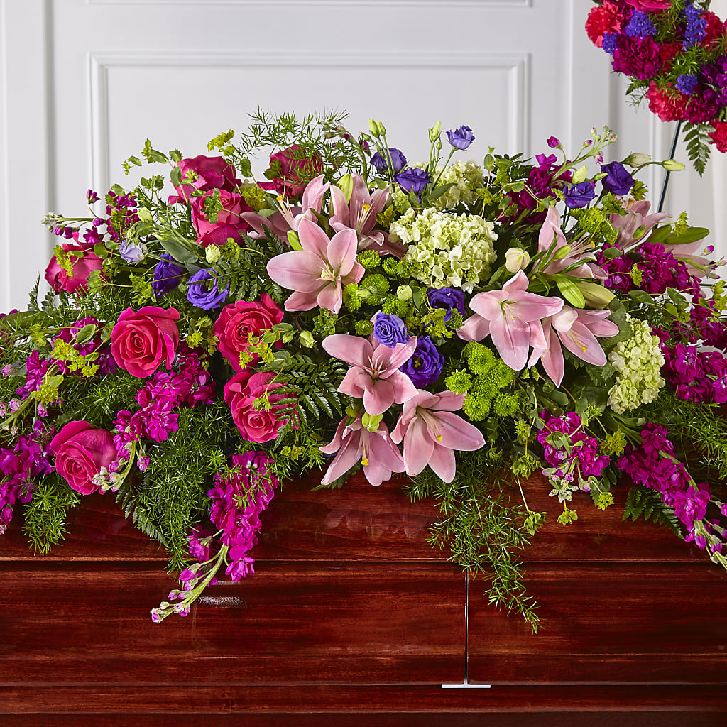 Radiant Tribute Casket Spray – The Blessed Florist, Brandon FL