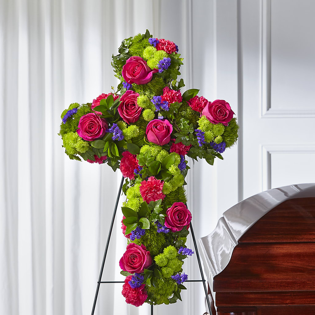 Tribute Rose Floral Cross – The Blessed Florist, Brandon FL