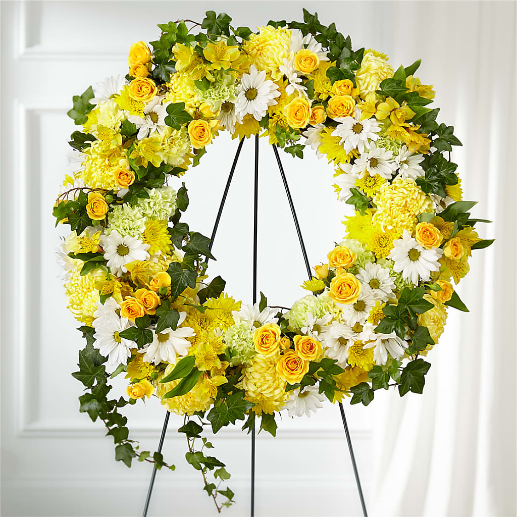 Golden Remembrance Wreath – The Blessed Florist, Brandon FL