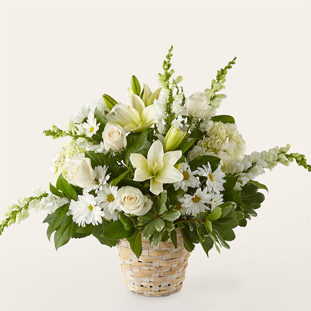 Ivory Elegance Floral Basket – The Blessed Florist, Brandon FL