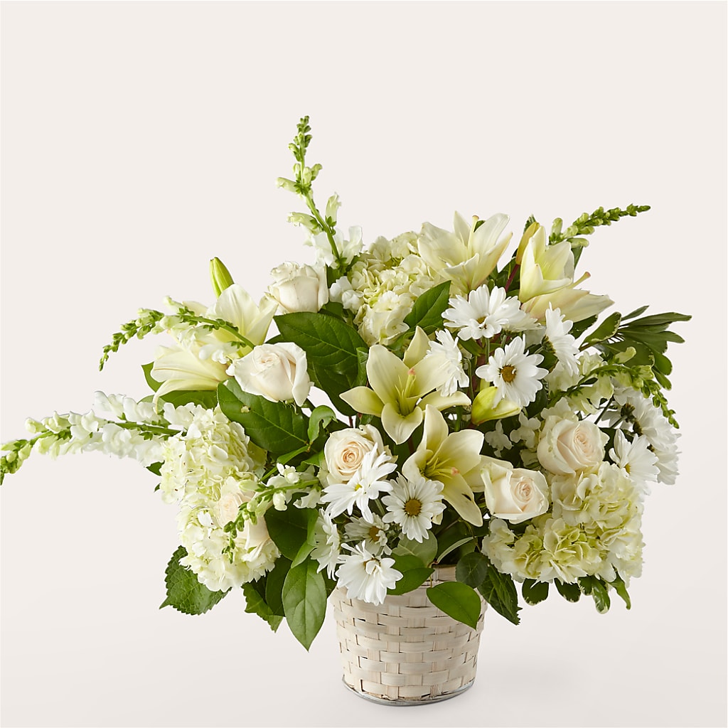 Ivory Elegance Floral Basket – The Blessed Florist, Brandon FL