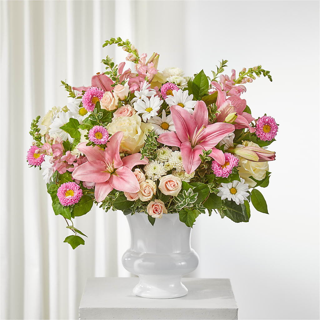 Empathetic Blooms Urn Arrangement – The Blessed Florist, Brandon FL