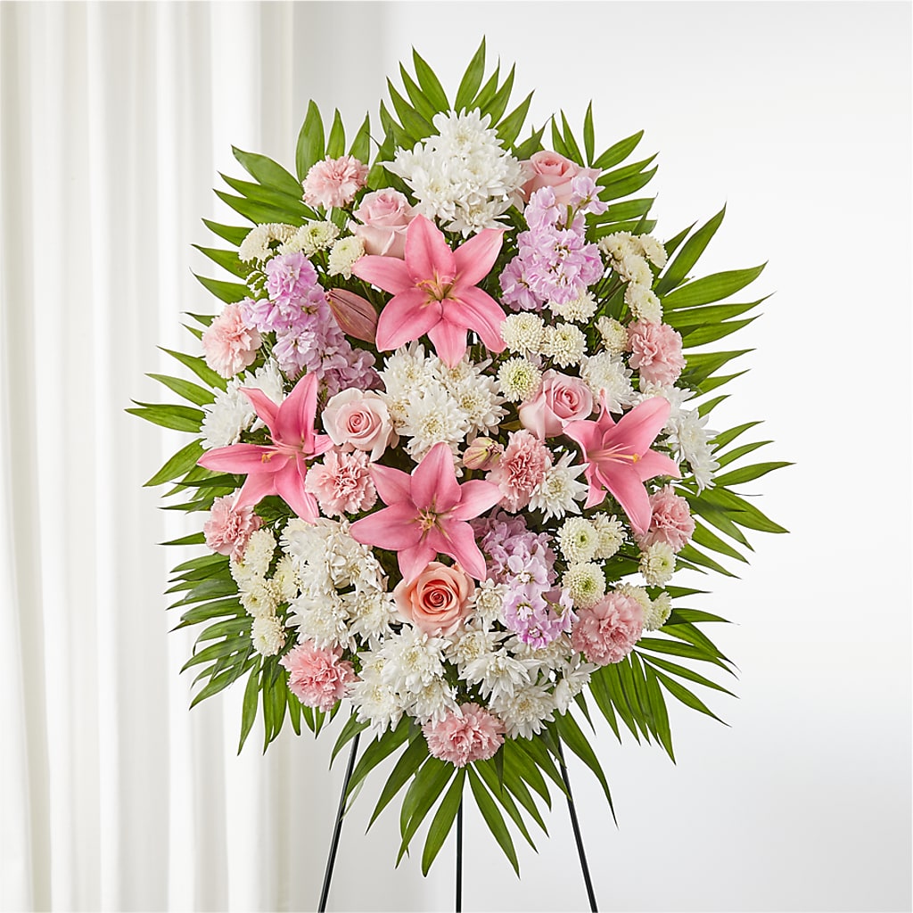 Offering Solace Standing Spray – The Blessed Florist, Brandon FL