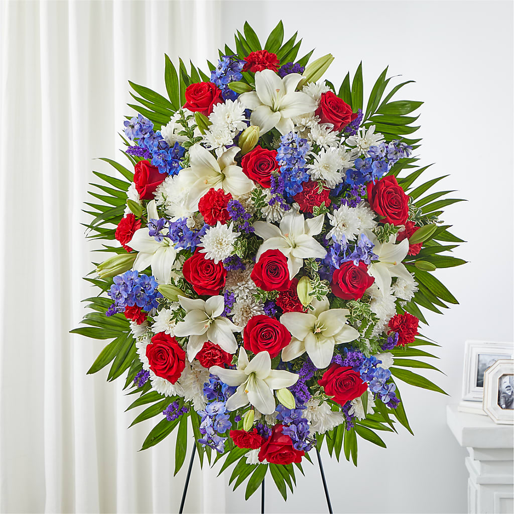 Cherished Service Standing Spray – The Blessed Florist, Brandon FL