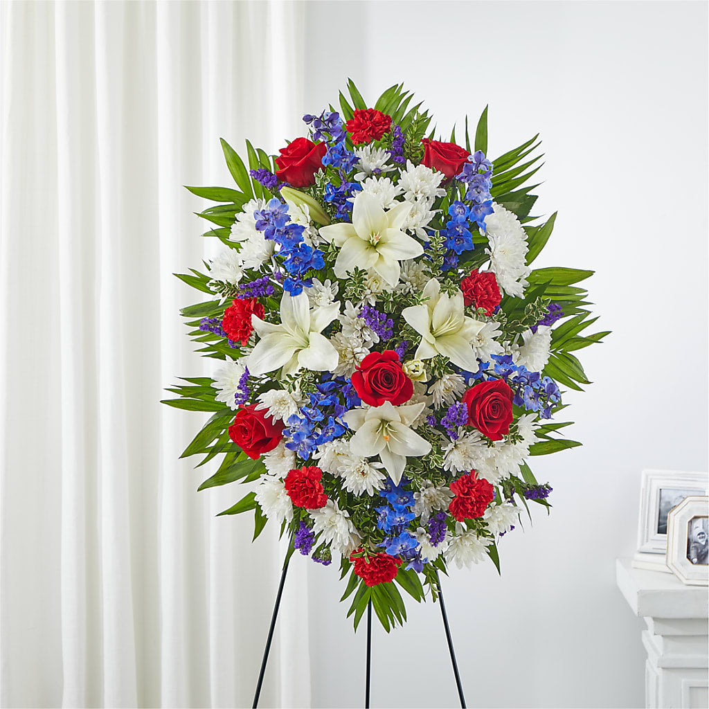 Cherished Service Standing Spray – The Blessed Florist, Brandon FL
