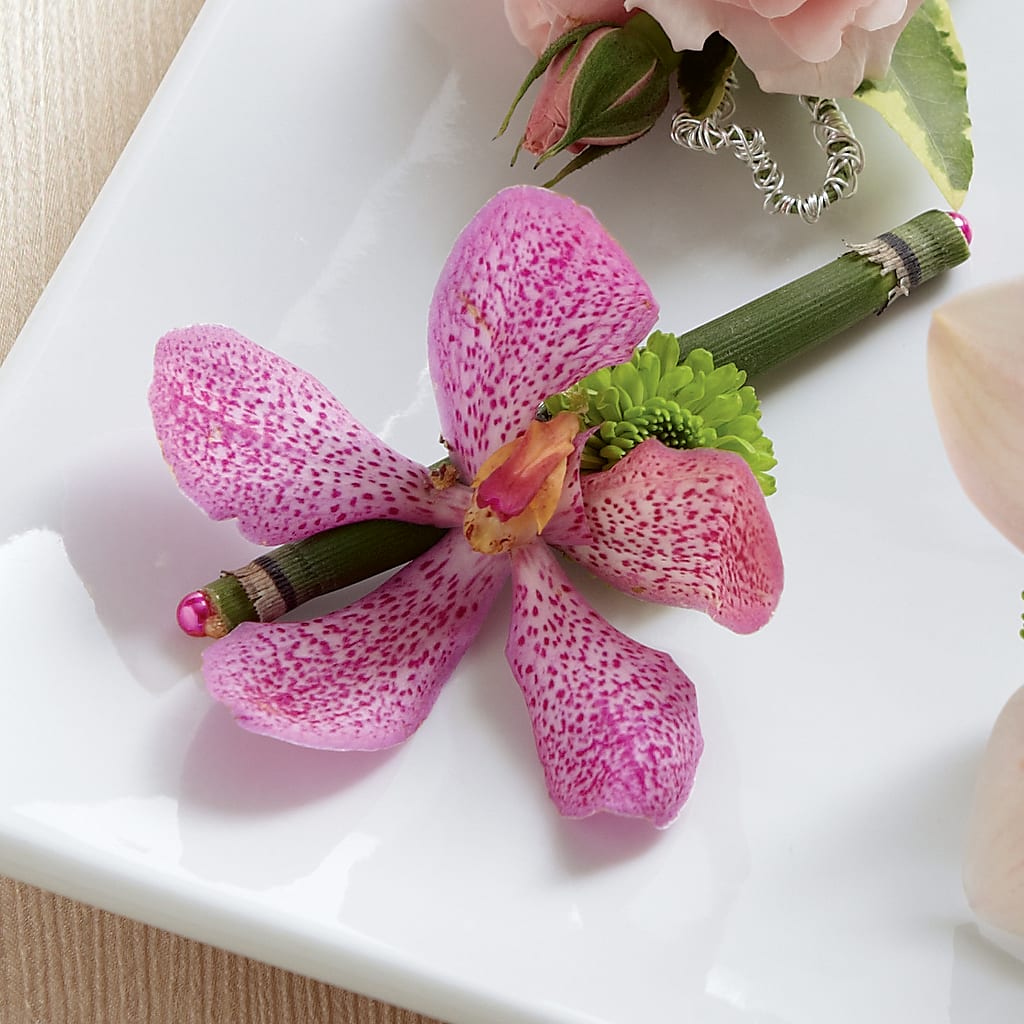 Pink Mokara Boutonniere – The Blessed Florist, Brandon FL