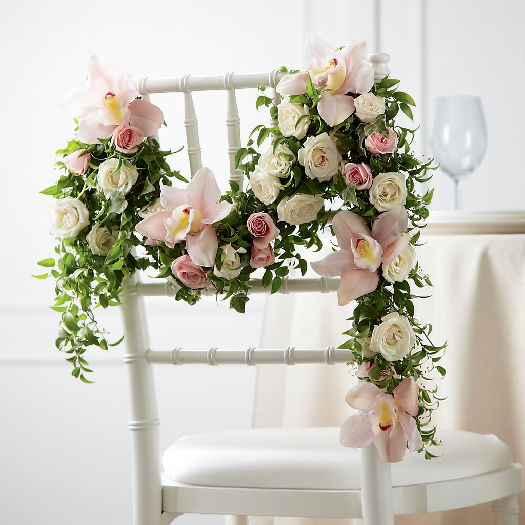 Orchid Rose Chair Décor – The Blessed Florist, Brandon FL