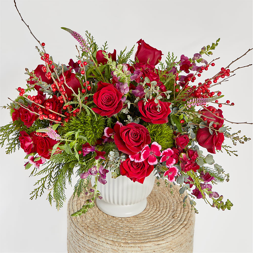 Big Red Bow Bouquet –  The Blessed Florist, Brandon FL
