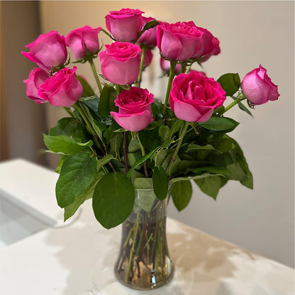 Long Stem Pink Rose Bouquet –  The Blessed Florist, Brandon FL