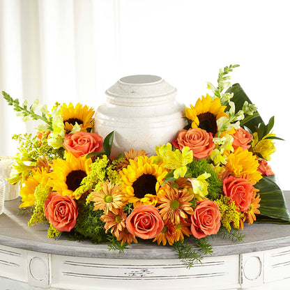 Faithful Sunflower Cremation Adornment –  The Blessed Florist, Brandon FL