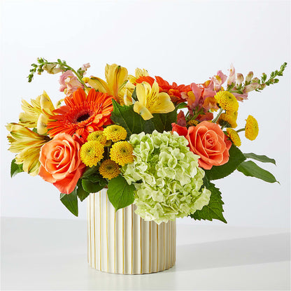 Autumn Sunshine Bouquet with Ivory Vase –  The Blessed Florist, Brandon FL