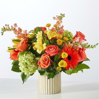Autumn Sunshine Bouquet with Ivory Vase –  The Blessed Florist, Brandon FL