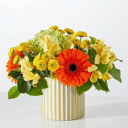 Autumn Sunshine Bouquet with Ivory Vase –  The Blessed Florist, Brandon FL