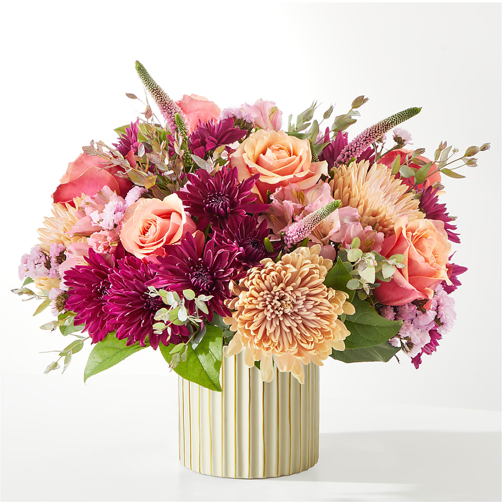 Berry Cobbler Bouquet with Ivory Vase –  The Blessed Florist, Brandon FL