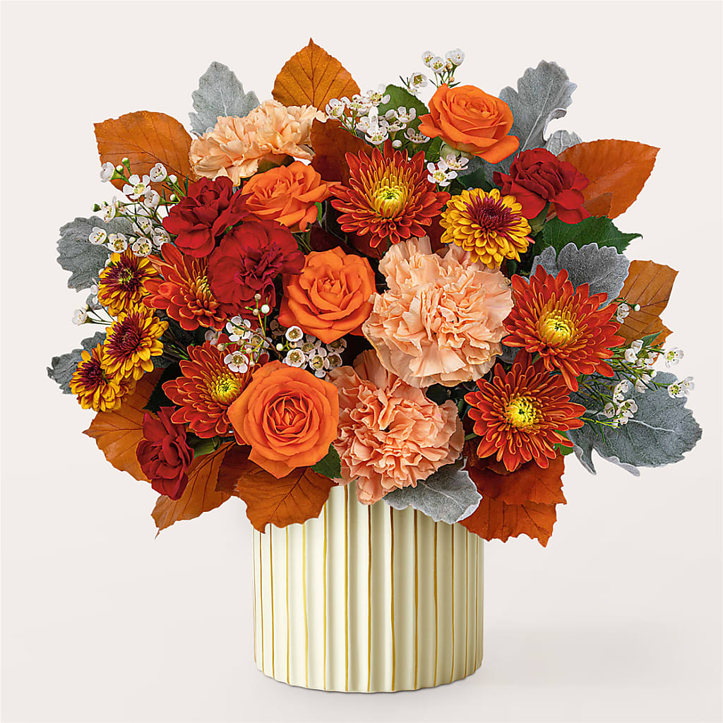 Merlot Bouquet with Ivory Vase –  The Blessed Florist, Brandon FL