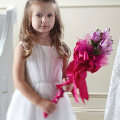 Sparkle Pink Flower Girl Bouquet –  The Blessed Florist, Brandon FL